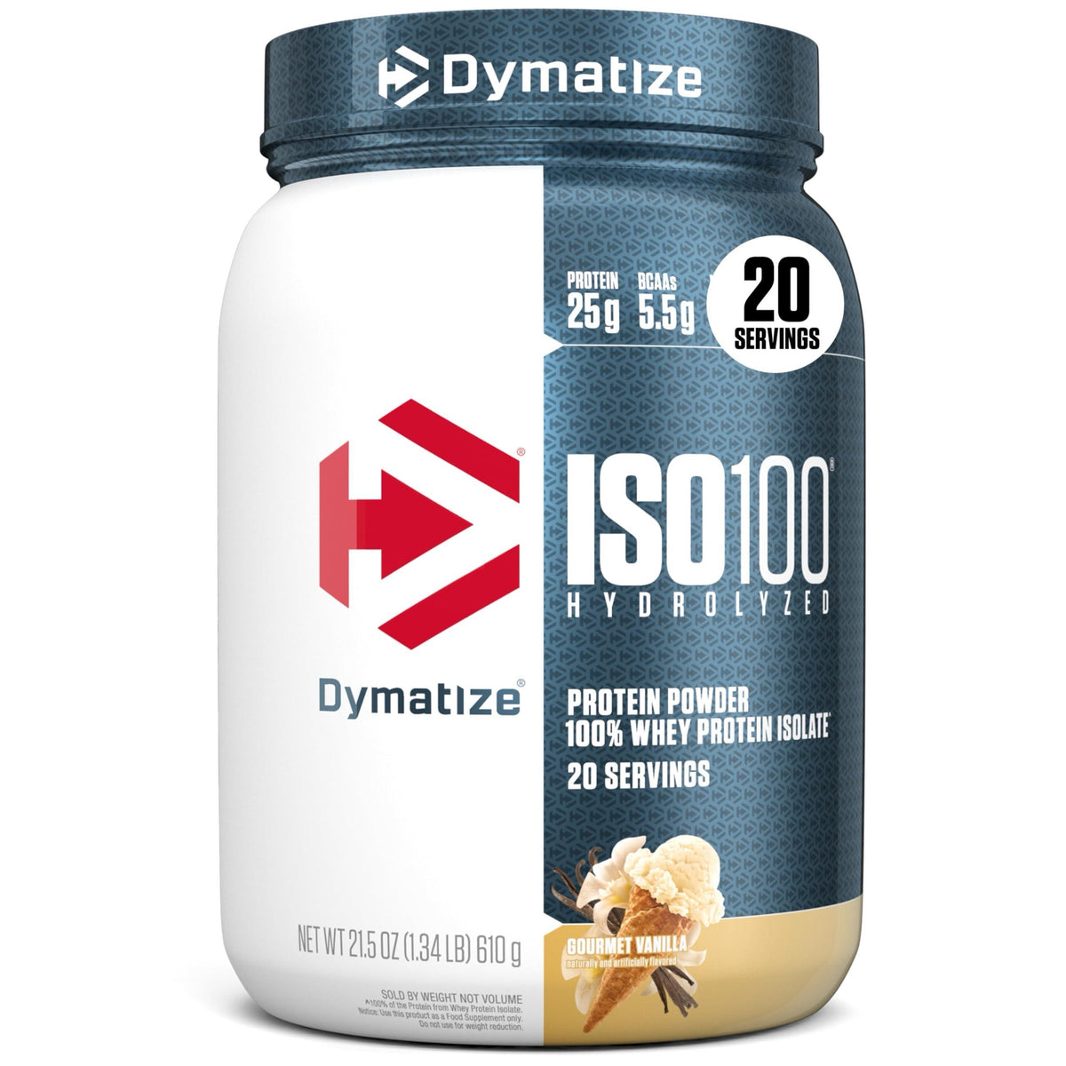 Dymatize ISO100 Hydrolyzed Whey Protein Powder Gourmet Vanilla 20 Servings
