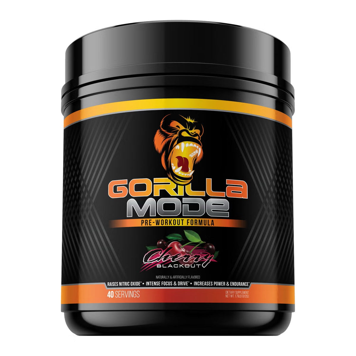 Gorilla Mode Nitric Pre-Workout – Candy Apple, Stim-Free, 40 Servings