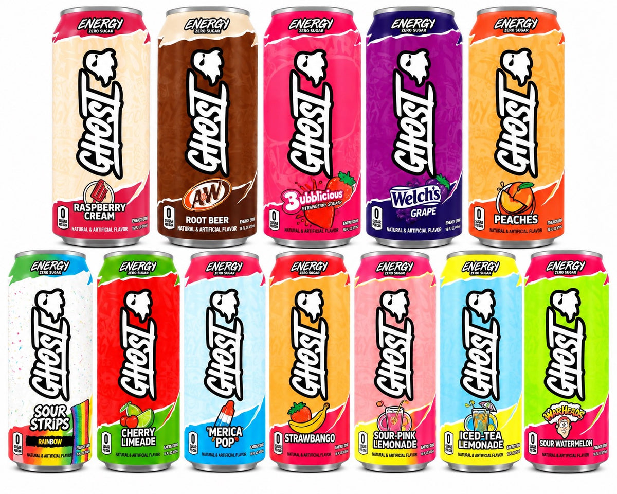 GHOST Energy Drink Zero Sugar – Multiple Flavors, 16 fl oz