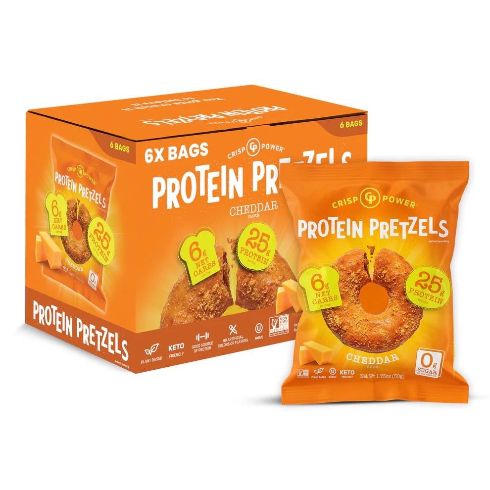 High Protein Pretzel Crisps – Cheddar Flavor, 25g Protein
