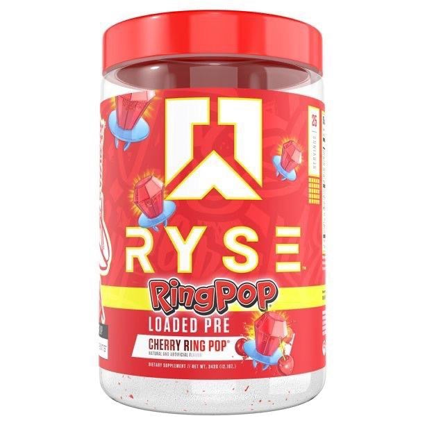 RYSE Pre-Workout – Cherry Ring Pop, 25 Servings, 300mg Caffeine