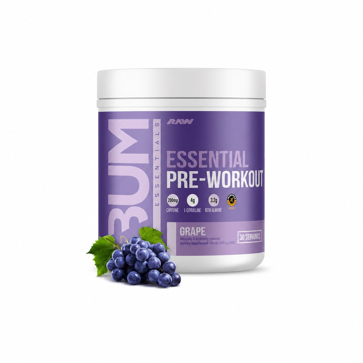 RAW Essential Pre-Workout – Blue Raspberry, 30 Servings