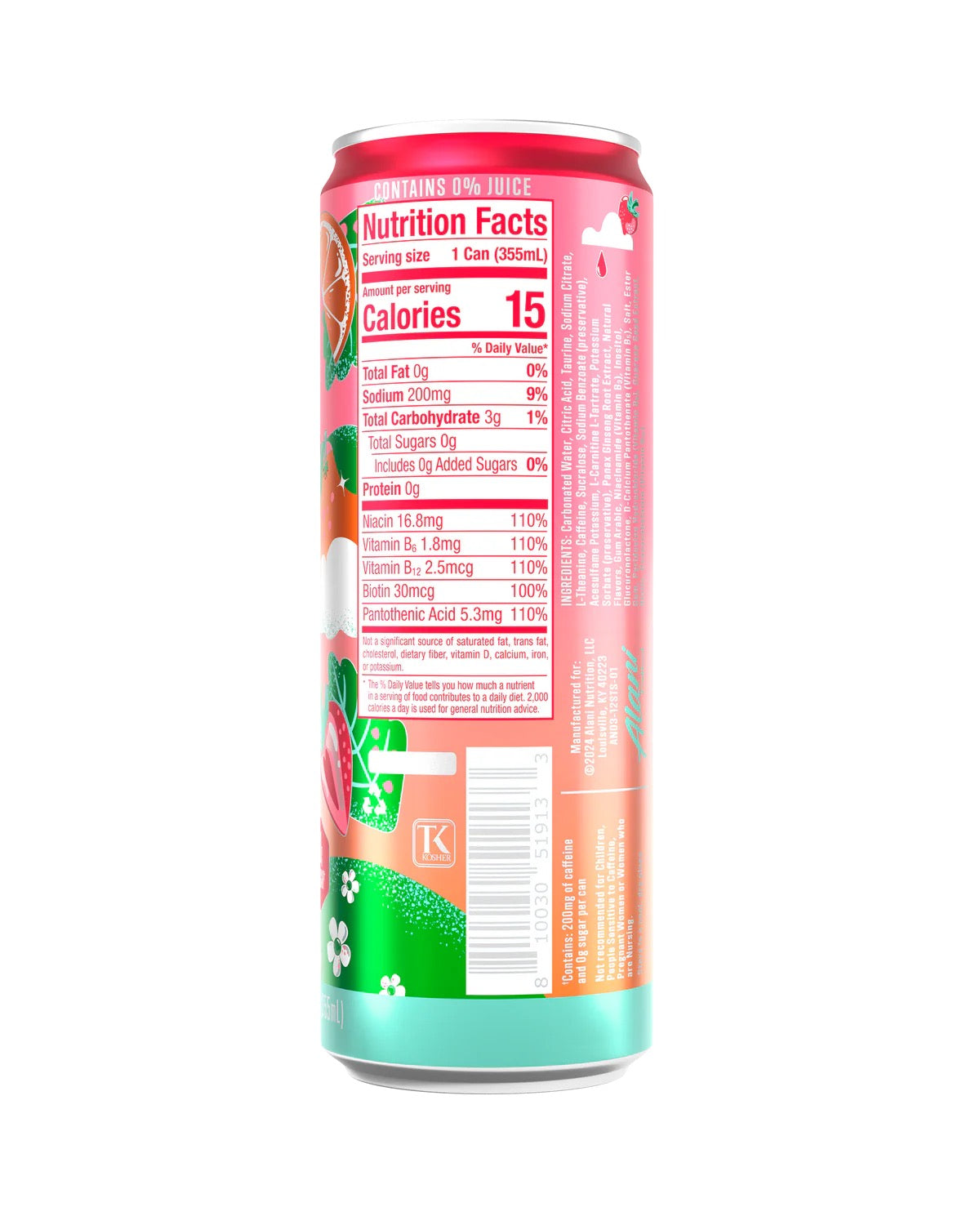 Alani Nu Strawberry Sunrise Energy Drink 12 fl oz