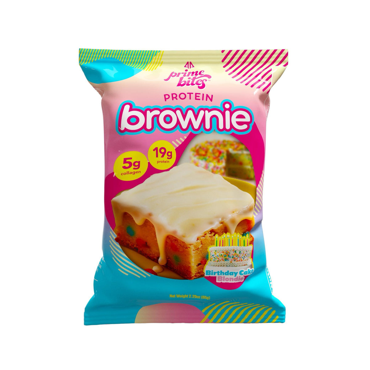Prime Bites Protein Blondie – Birthday Cake, 1 Piece, 19g Protein