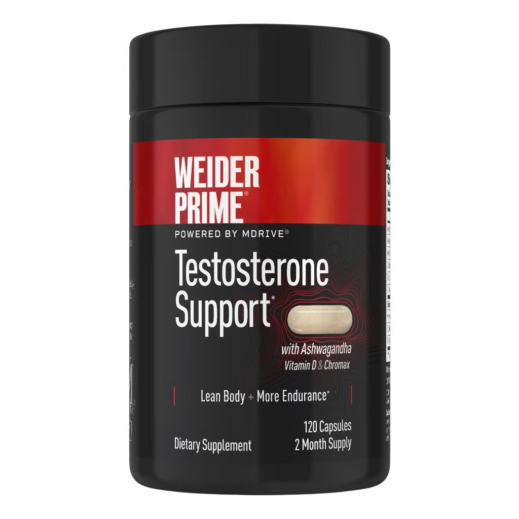 Weider Prime Testosterone Support 120 Capsules with Ashwagandha Vitamin D & Chromax