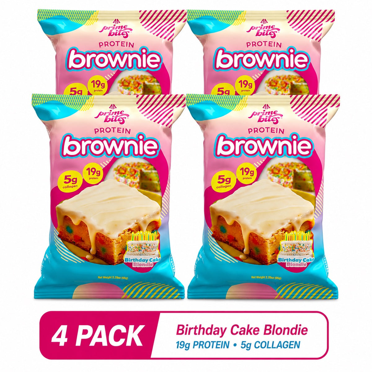 Prime Bites Protein Brownie – 4 Pack Birthday Cake Blondie