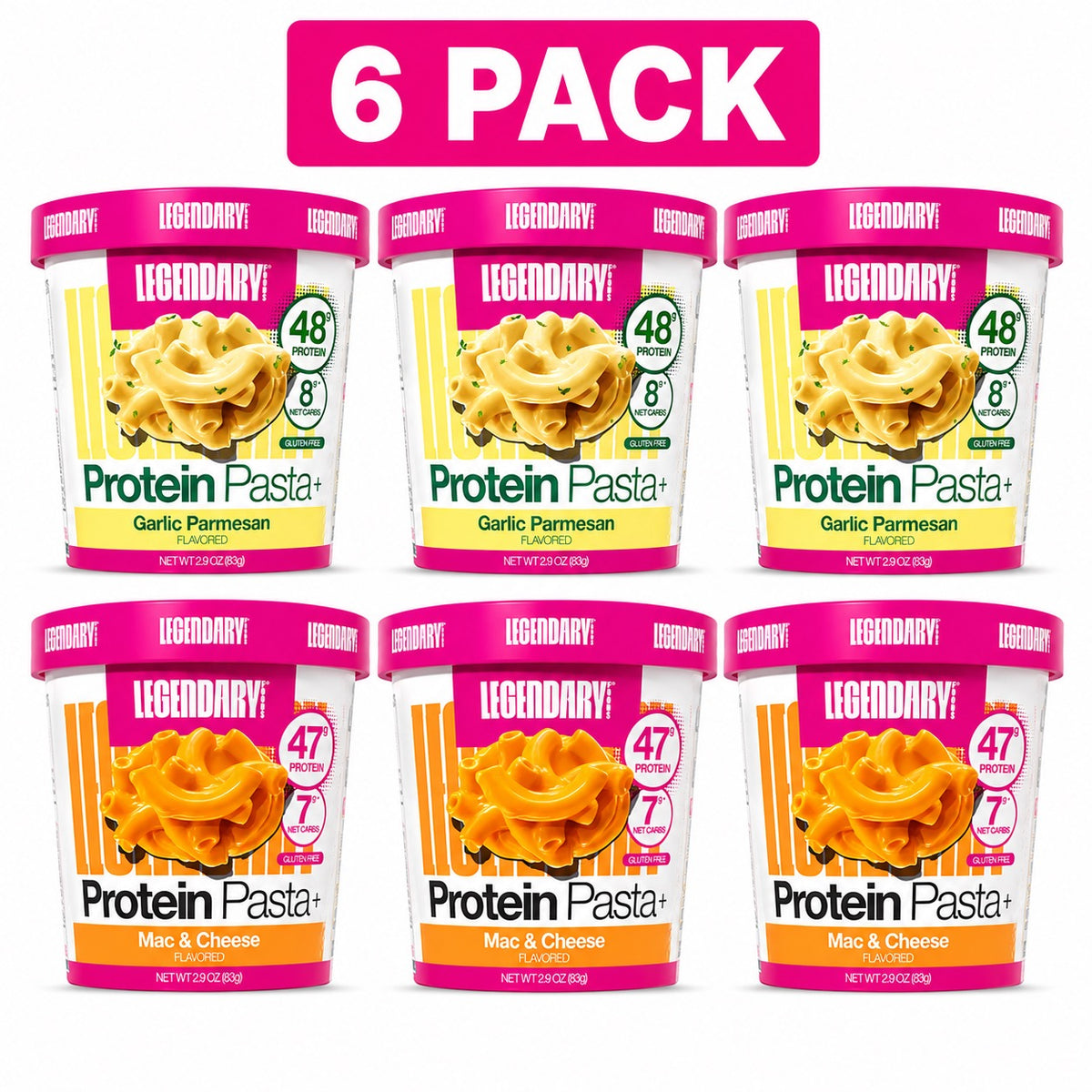 Legendary Protein Pasta Variety Pack – 6 Cups
