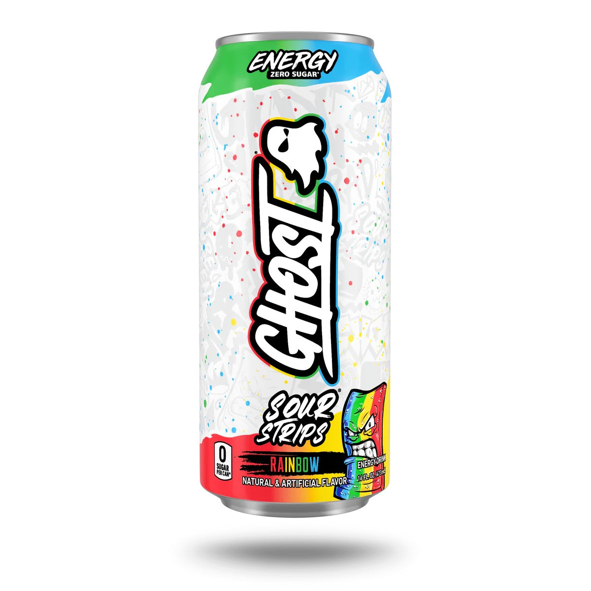 GHOST Energy Sour Strips Apple Berry Zero Sugar Energy Drink – 16 fl oz Single Can