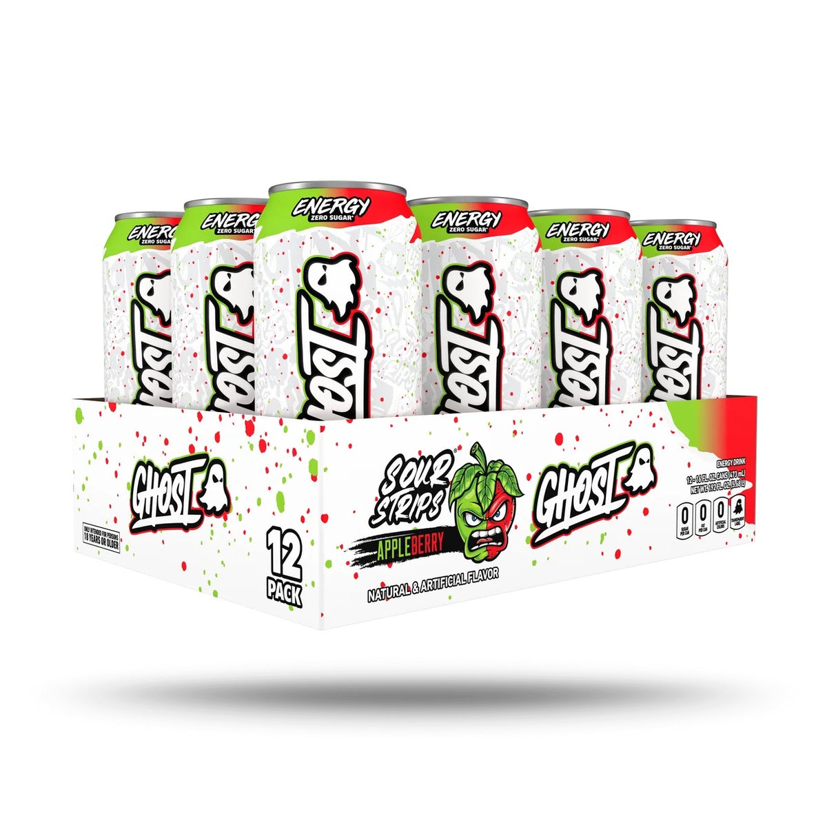 GHOST Energy Sour Strips Apple Berry – 12 Pack